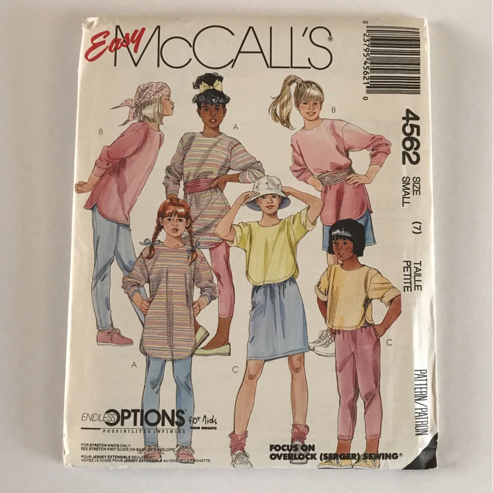 🧵3for12🧵 VTG McCall’s Pattern 4562 Child’s Top Tunic Skirt Pants Cummerbund